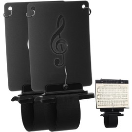 Feifeiya Flute Lyre Flip Folder for Marching Band, with 2 Holes Adjustable Sheet Music Stand Holder for Clarinet Trumpet(2 Set)