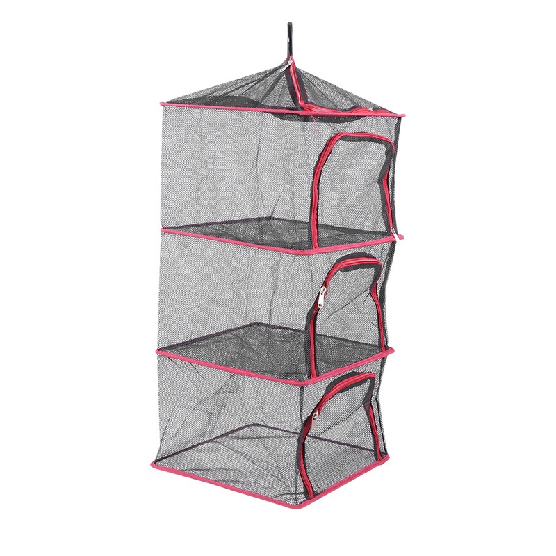 Outdoor Hanging Drying Rack Folding 4 Layers Storage Basket for