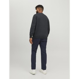 JACK & JONES Male Plus Size Pullover Basic, Dark grey blend