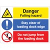 Danger Fall hazard, Stay clear of loading dock edge, do