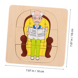 SUPVOX Wooden Multi Layered Human Puzzle Montessori Life Cycle Educational for Promotes Cognitive Growth Layered Learning for Development and Early Education Activities