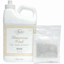 Tyler Candle Glamorous Liquid Wash Detergent Wash, Liquid, Diva, 32 Fl oz/with Dryer Sachet Single Pouch, Pull and Pour Spill Proof Cap fl