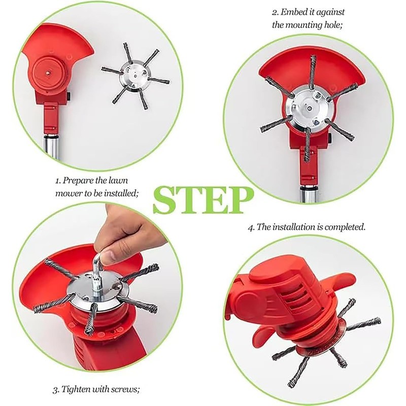 Snaste Universal Steel Wire Grass Trimmer Head, 6Inch Metal Weed