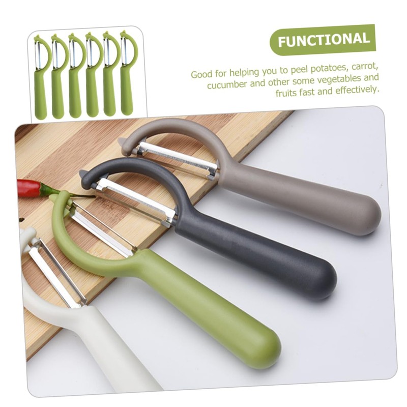 LABRIMP 6pcs Portable Vegetable Peelers Carrot Peeler Kitchen Fruit Household