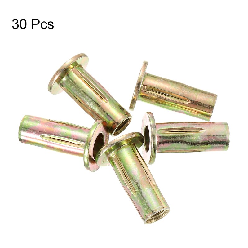 sourcing map Multi-Grip Rivet-Nut, M10 Pre-Bulbed Shank Carbon Steel Color-Zinc-Plated