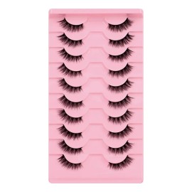 10 Pares De Pestañas Postizas 3d Vivid De Media Longitud