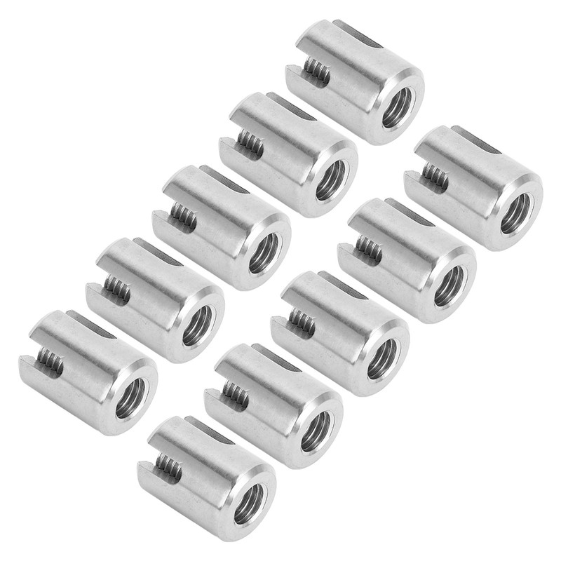 10Pcs Cross Cable Clamp Stainless Steel Wire Railing Clamp Fastener