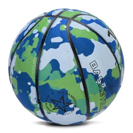 Jicsetk Basketball, Size 5, Size 7 Basket Ball, Mini Basketball Children, Outdoor Indoor Basketball for Children, Teenagers, Camouflage Blue 5