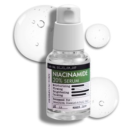 Niacinamide 20% Vitamin B3 Concentrated Face Serum 1 Oz- Damask Rose Water 64.5% No-Scent Even Skin Tone Defying-Aging Minimizing Pores Pump Fine Lines Sensitive Dull Skin Korean Skincare (1 Fl Oz)