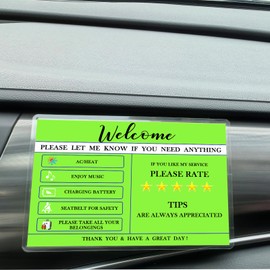 Spanish & English Rideshare Vehicles Taxis Tips Rating Appreciated Rideshare Accessories for Driver, 5 Stars Tips Booster and Better Customer Relations