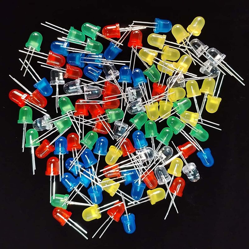 Light Emitting Diodes, Transparent LED Diodes, 200 Pieces, High Brightness,