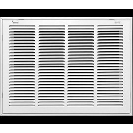 20" X 12" Steel Return Air Filter Grille for 1" Filter - Easy Plastic Tabs for Removable Face/Door - HVAC Duct Cover - Flat Stamped Face -White [Outer Dimensions: 21.75w X 13.75h]