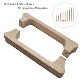 NUIBY Large Wooden Door Pull Handle, Solid Wood Door Handle for Inside and Out Side Door of Sauna Room (1 Set)