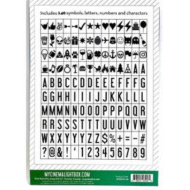 My Cinema Lightbox Extra Letter and Symbol Packs, Colour Letters, Emojis, Fonts, for Light Box Size A5, A4, A3, Plus Storage (A4 - Original Lightbox, Extra Letters, Numbers, Symbols)