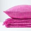 HOMESCAPES Pink Cerise 12 x 20 Inch Nirvana Pure Slub