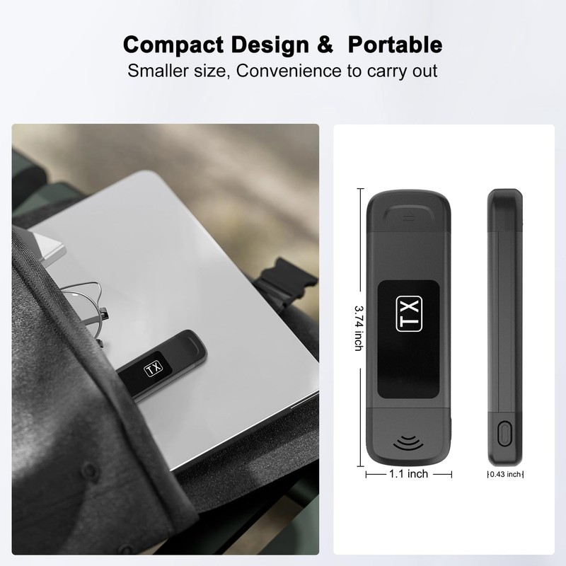 2025 Upgraded Wireless HDMI Transmitter and Receiver, Plug & Play,