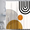 Avezano Mid Century Abstract Shower Curtain Modern Minimalistic Arch Home