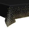 Party Tablecloths, Black Disposable Tablecloth with Gold Polka Dot Garden
