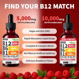 Nusava Complejo De Vitamina B12 Liquido Hecho En Usa                                                                                                  