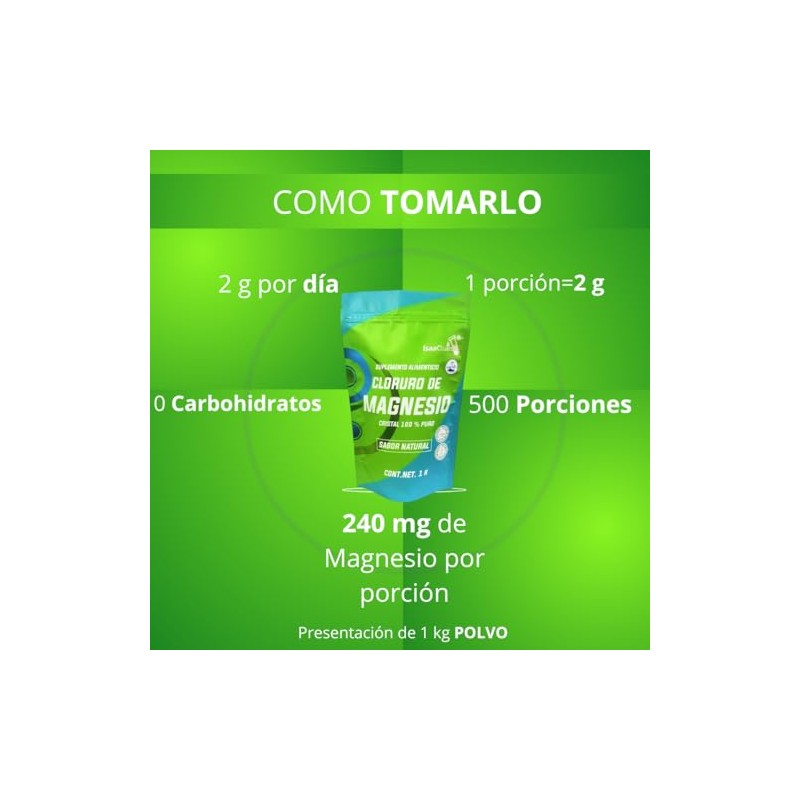 Cloruro de Magnesio Alimenticio 1KG – Suplemento Natural de Alta