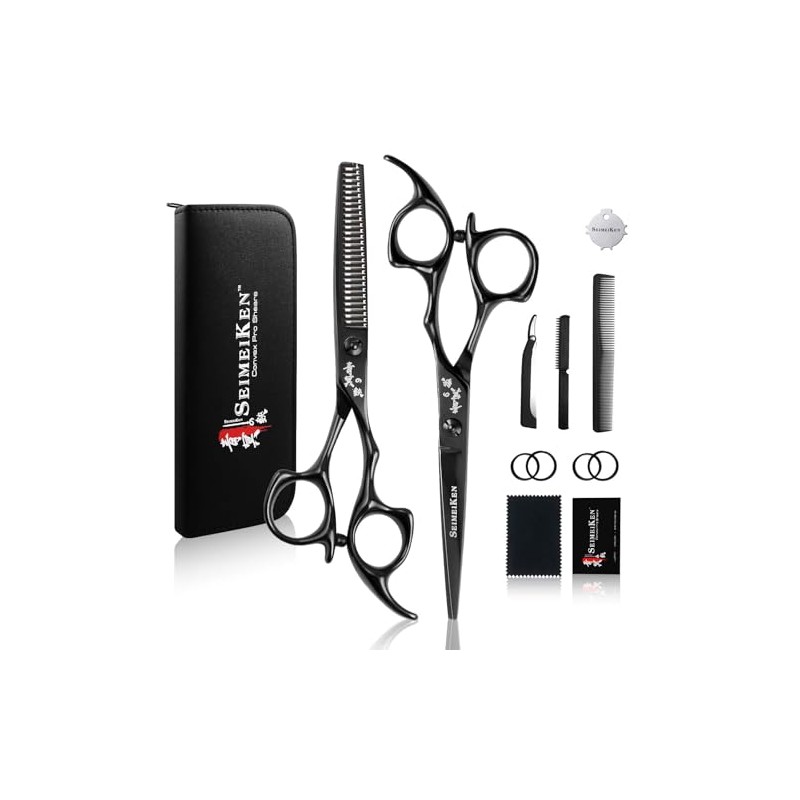 Professional Hair Cutting Scissors 6 Inch with Thinning Scissors for