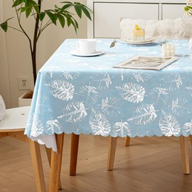 Meioro - Mantel rectangular resistente al agua, mantel decorativo impermeable de poliéster para decoración del hogar, cocina, fiesta, 52 x 70 pulgadas, color azul