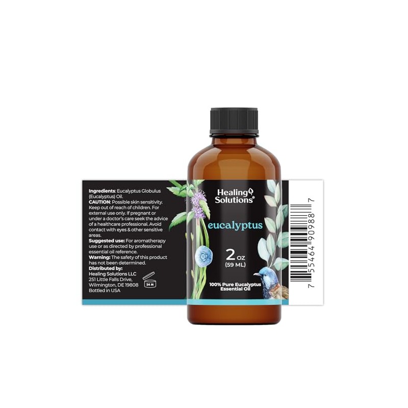 Healing Solutions Eucalyptus Essential Oil - 2 Fluid Ounces