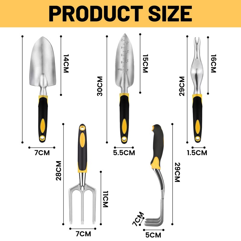 6 Pcs Garden Tools Set, Heavy Duty Aluminum Alloy Gardening