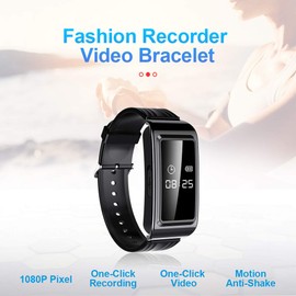 Vbestlife Voice Recorder Watch 1080P Voice Activated Recorder Waterproof for Meeting Speech Sports Noise Reduction HD Playback Electronic Watch (128G)