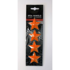 Set of 4 MSA Orange Stars (Fits All MSA Wheel Caps Except M16)