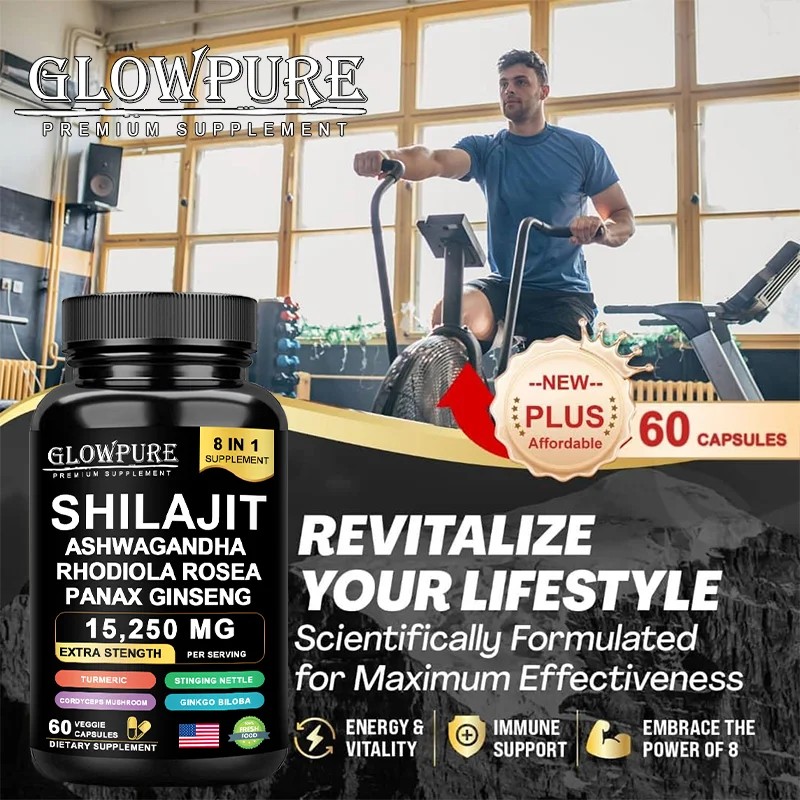 Himalayan Shilajit Supplement, 8-in-1 Blend with Ginseng & Ashwagandha for