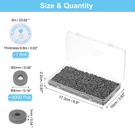 PATIKIL 4000 Pcs Clay Beads Bracelet Making Kit, 4mm Flat Round Polymer Clay Spacer Beads Preppy Heishi Beads Disk with Elastic String for DIY Friendship Jewelry Making, Black