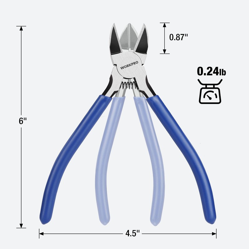 WORKPRO 2 Pack Wire Cutters, 6 Inch Precision Flush Cutters,