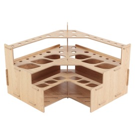 Mezzo Artist Paint and Brush Rack - Wood Grain Laminate Multi Layer Desk Stand Professional Storage Display Organizer for Paintbrushes and Paint Tubes - Corner Rack
