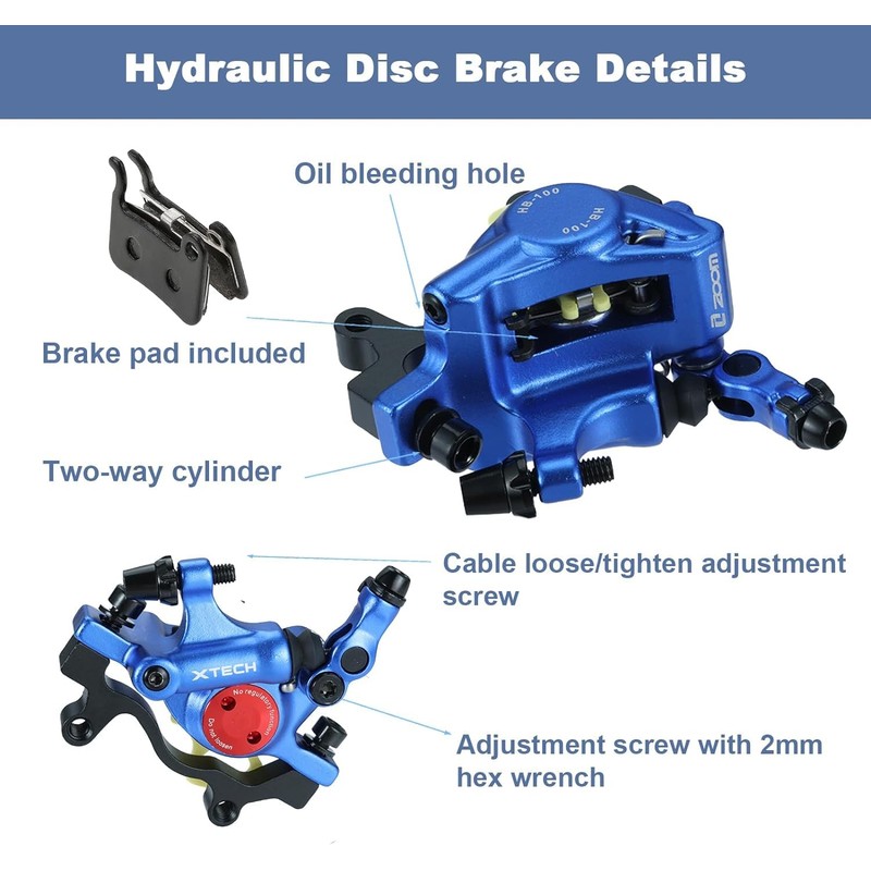 Mgoodoo MTB Hydraulic Disc Brake Set, Bicycle Disc Brake Sets