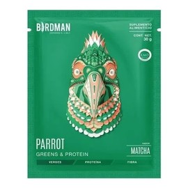 Birdman Parrot Green  Protein Suplemento 12 Sobres 30gr Cu Sabor Matcha