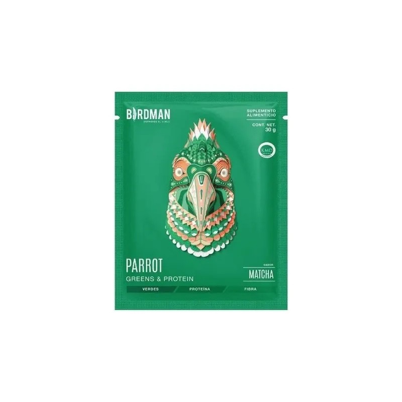 Birdman Parrot Green Protein Suplemento 12 Sobres 30gr Cu Sabor