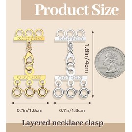 Kcctoo Lucky Necklace Connectors for Multiple Necklace Layering Clasps 18K Gold and Silver Womens Jewelry Separators