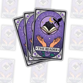 3 Pcs The Reader Tarot Card Sticker Gifts for Tarot Readers, Spiritual Seekers, Mysticism Fans, Fortune Tellers, Divination Enthusiasts, Collectors for Laptop, Water Bottle, Tumbler – 3"x3"