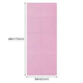 LULUWA Foldable Travel Yoga Doormat 6 mm, Non-Slip EVA Lightweight Exercise Pilates Doormat for Yoga Pilates Home Training and Floor Exercises 173 x 61 cm (Pink)