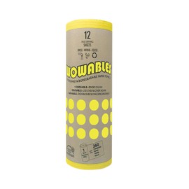 Wowables Reusable & Biodegradable Paper Towel - Yellow | 12 Sheets of Reusable and Washable Paper Towels | Replaces up to 13,260 Disposable Paper Towel Sheets | Dishwasher and Machine Washable
