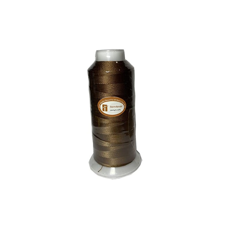UV Resistant Polyester Thread for Outdoor Leather Upholstered (Medium, Brown)