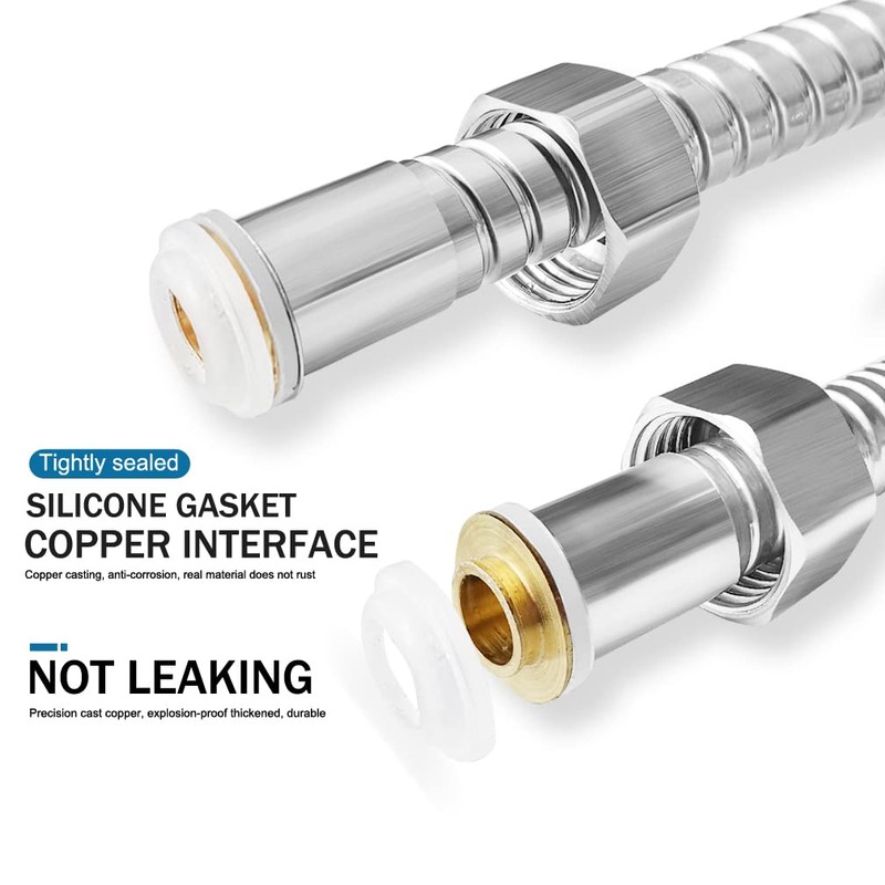 1-Meter Hi Flow Anti-Kink Protection Double Lock Flexible Stainless Steel