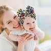 SHANFAA Cute Leopard Print Baby Turban Hats with Bow,Baby Hat