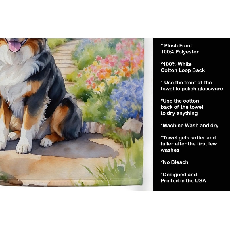 Australian Shepherd Spring Garden Kitchen Towel