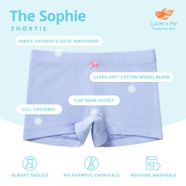 Lucky & Me Girls Undershorts for Under Dresses and Uniforms, Sophie Shortie 3 Pack, Pastel Size 2-3 Years