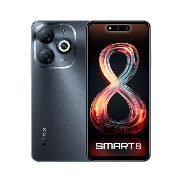 Infinix Smart 8, 3+64GB, Timber Black, Sim Free Smartphone, Unlocked