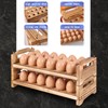 HANSGO 2PCS Countertop Wooden Egg Holders, Egg Container Racks Egg