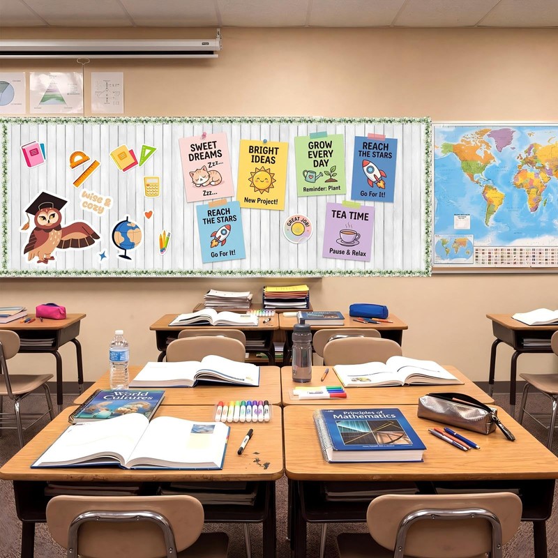 Gilprop 47"x108" Classroom Fabric Bulletin Board Background Set,Forest