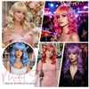 Sweetie Blush Pink Bob Wig Bangs – Wavy Synthetic Shoulder
